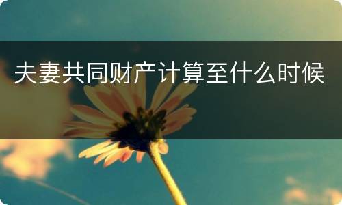 夫妻共同财产计算至什么时候