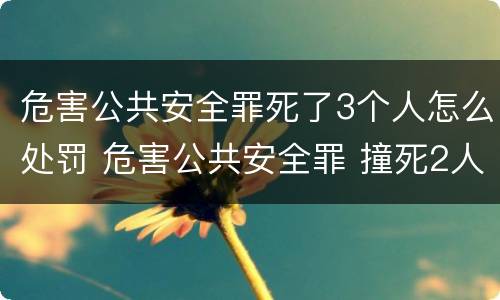 危害公共安全罪死了3个人怎么处罚 危害公共安全罪 撞死2人
