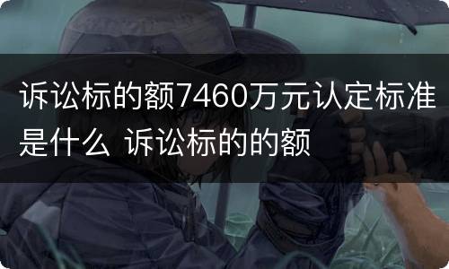 诉讼标的额7460万元认定标准是什么 诉讼标的的额