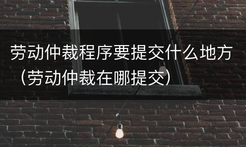 劳动仲裁程序要提交什么地方（劳动仲裁在哪提交）