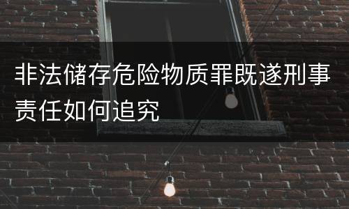 非法储存危险物质罪既遂刑事责任如何追究