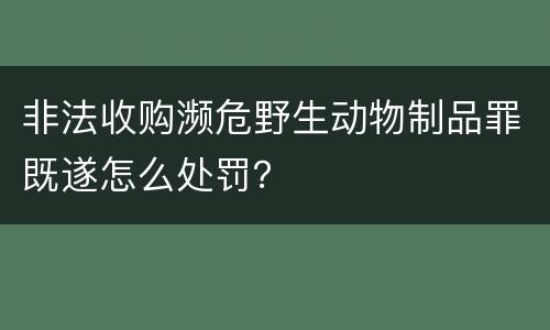 非法收购濒危野生动物制品罪既遂怎么处罚？