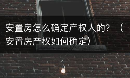 安置房怎么确定产权人的？（安置房产权如何确定）