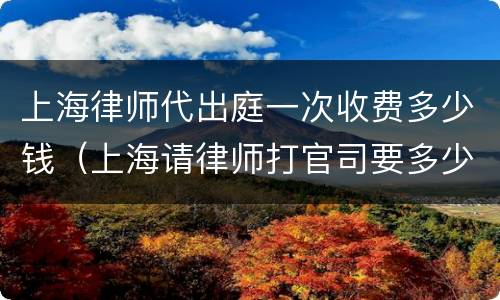 上海律师代出庭一次收费多少钱（上海请律师打官司要多少钱）