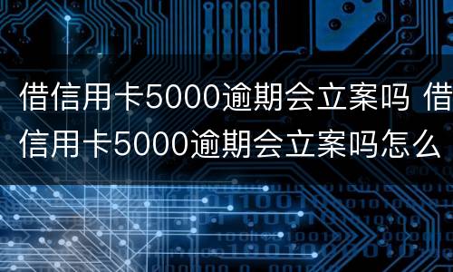 借信用卡5000逾期会立案吗 借信用卡5000逾期会立案吗怎么处理