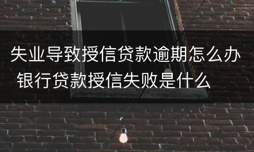 失业导致授信贷款逾期怎么办 银行贷款授信失败是什么