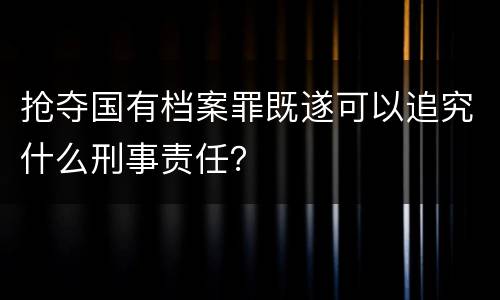 抢夺国有档案罪既遂可以追究什么刑事责任？