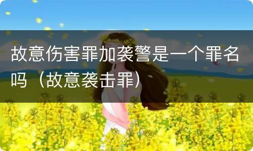 故意伤害罪加袭警是一个罪名吗（故意袭击罪）