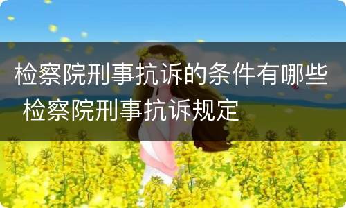 检察院刑事抗诉的条件有哪些 检察院刑事抗诉规定