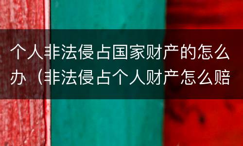 个人非法侵占国家财产的怎么办（非法侵占个人财产怎么赔偿）