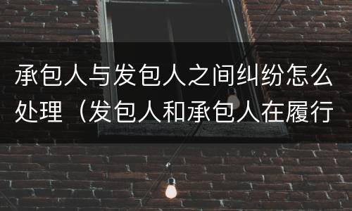 承包人与发包人之间纠纷怎么处理（发包人和承包人在履行合同中发生争议）
