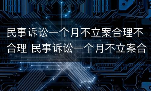 民事诉讼一个月不立案合理不合理 民事诉讼一个月不立案合理不合理怎么办?