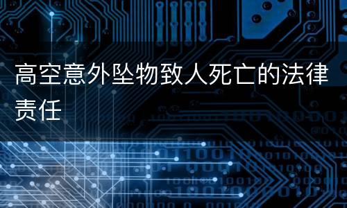 高空意外坠物致人死亡的法律责任
