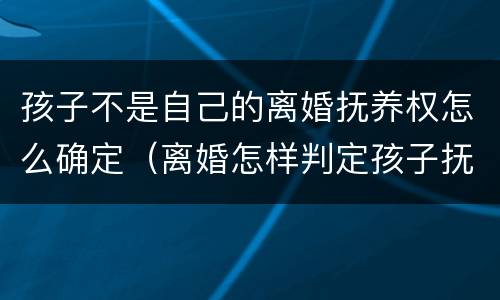 孩子不是自己的离婚抚养权怎么确定（离婚怎样判定孩子抚养权）