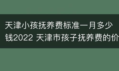 天津小孩抚养费标准一月多少钱2022 天津市孩子抚养费的价格