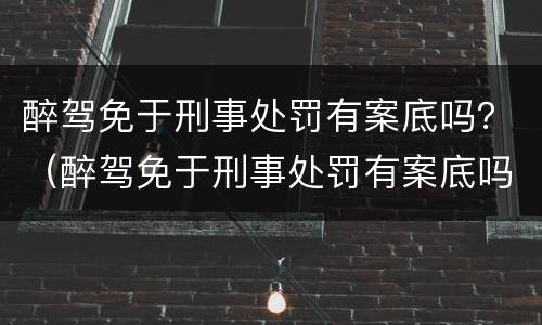 醉驾免于刑事处罚有案底吗？（醉驾免于刑事处罚有案底吗对孩子上学有影响吗）