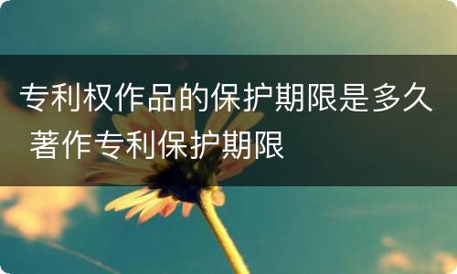 专利权作品的保护期限是多久 著作专利保护期限