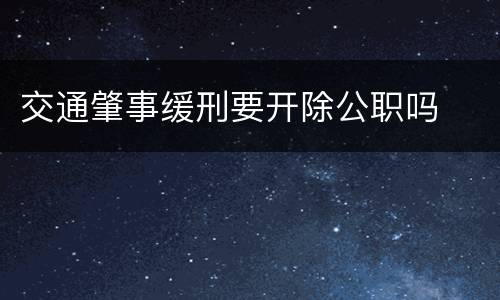 交通肇事缓刑要开除公职吗