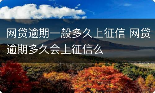 网贷逾期一般多久上征信 网贷逾期多久会上征信么