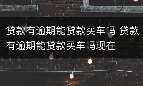 贷款有逾期能贷款买车吗 贷款有逾期能贷款买车吗现在