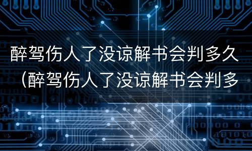 醉驾伤人了没谅解书会判多久（醉驾伤人了没谅解书会判多久缓刑）