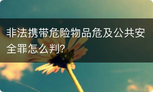 非法携带危险物品危及公共安全罪怎么判？
