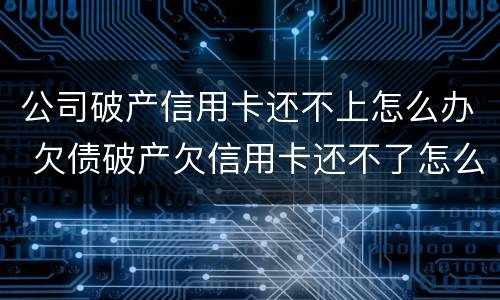 公司破产信用卡还不上怎么办 欠债破产欠信用卡还不了怎么办