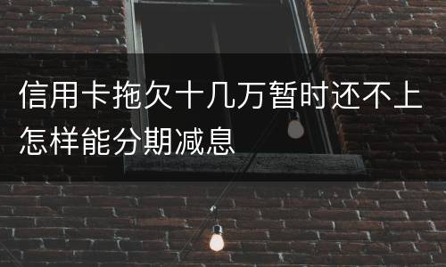 信用卡拖欠十几万暂时还不上怎样能分期减息