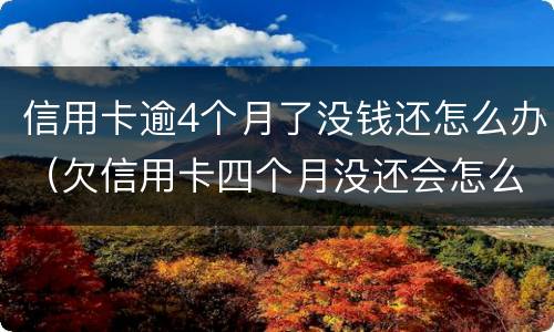 信用卡逾4个月了没钱还怎么办（欠信用卡四个月没还会怎么样）