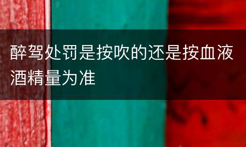 醉驾处罚是按吹的还是按血液酒精量为准