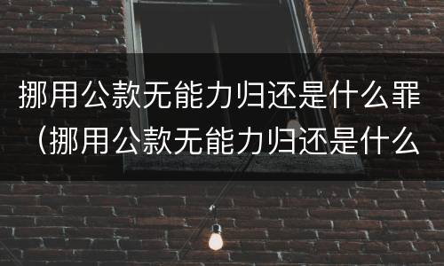 挪用公款无能力归还是什么罪（挪用公款无能力归还是什么罪名）