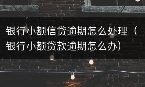 银行小额信贷逾期怎么处理（银行小额贷款逾期怎么办）