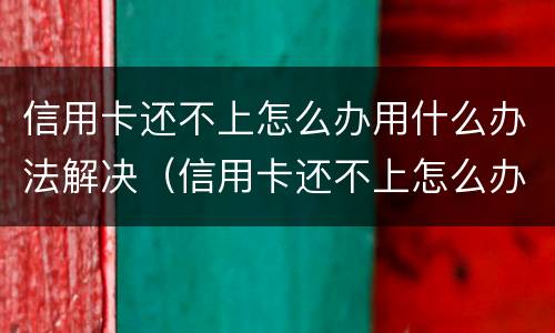信用卡还不上怎么办用什么办法解决（信用卡还不上怎么办用什么办法解决银行卡会被冻结吗）