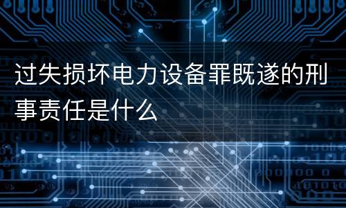 过失损坏电力设备罪既遂的刑事责任是什么