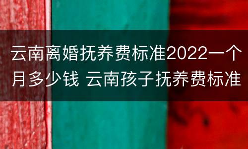 云南离婚抚养费标准2022一个月多少钱 云南孩子抚养费标准2019