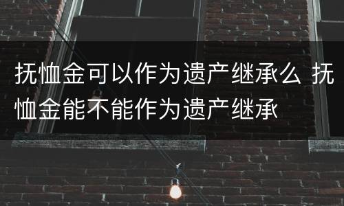抚恤金可以作为遗产继承么 抚恤金能不能作为遗产继承