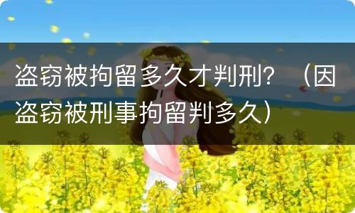 盗窃被拘留多久才判刑？（因盗窃被刑事拘留判多久）