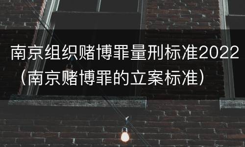 南京组织赌博罪量刑标准2022（南京赌博罪的立案标准）