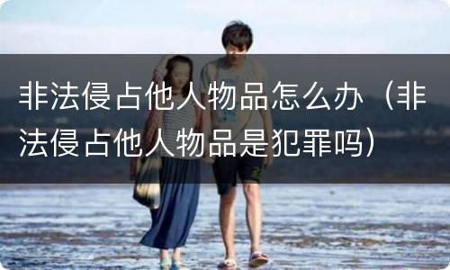 非法侵占他人物品怎么办（非法侵占他人物品是犯罪吗）