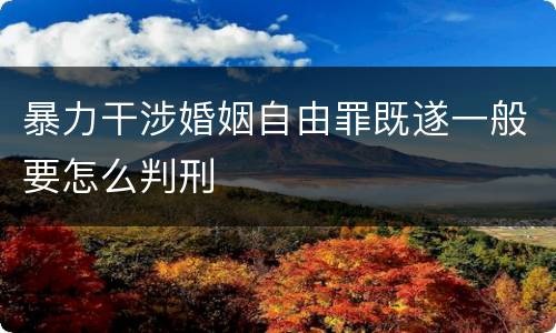 暴力干涉婚姻自由罪既遂一般要怎么判刑