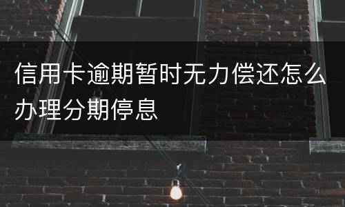 信用卡逾期暂时无力偿还怎么办理分期停息