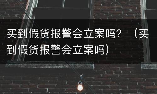 买到假货报警会立案吗？（买到假货报警会立案吗）