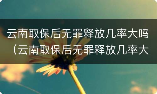 云南取保后无罪释放几率大吗（云南取保后无罪释放几率大吗现在）