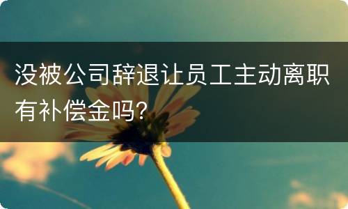 没被公司辞退让员工主动离职有补偿金吗？