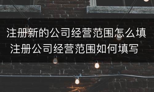 注册新的公司经营范围怎么填 注册公司经营范围如何填写