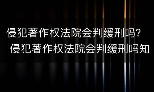 侵犯著作权法院会判缓刑吗？ 侵犯著作权法院会判缓刑吗知乎