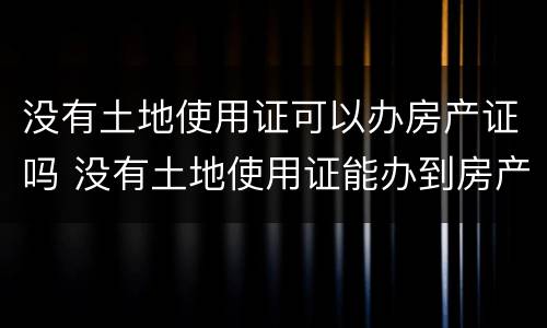 没有土地使用证可以办房产证吗 没有土地使用证能办到房产证吗