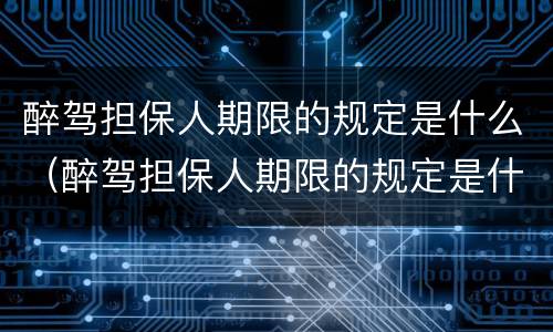 醉驾担保人期限的规定是什么（醉驾担保人期限的规定是什么呢）
