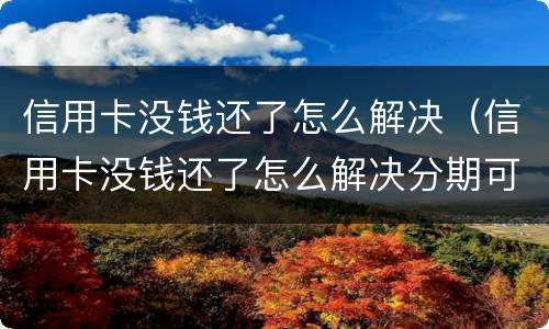 信用卡没钱还了怎么解决（信用卡没钱还了怎么解决分期可以吗）