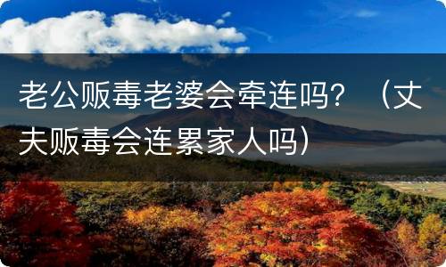 老公贩毒老婆会牵连吗？（丈夫贩毒会连累家人吗）